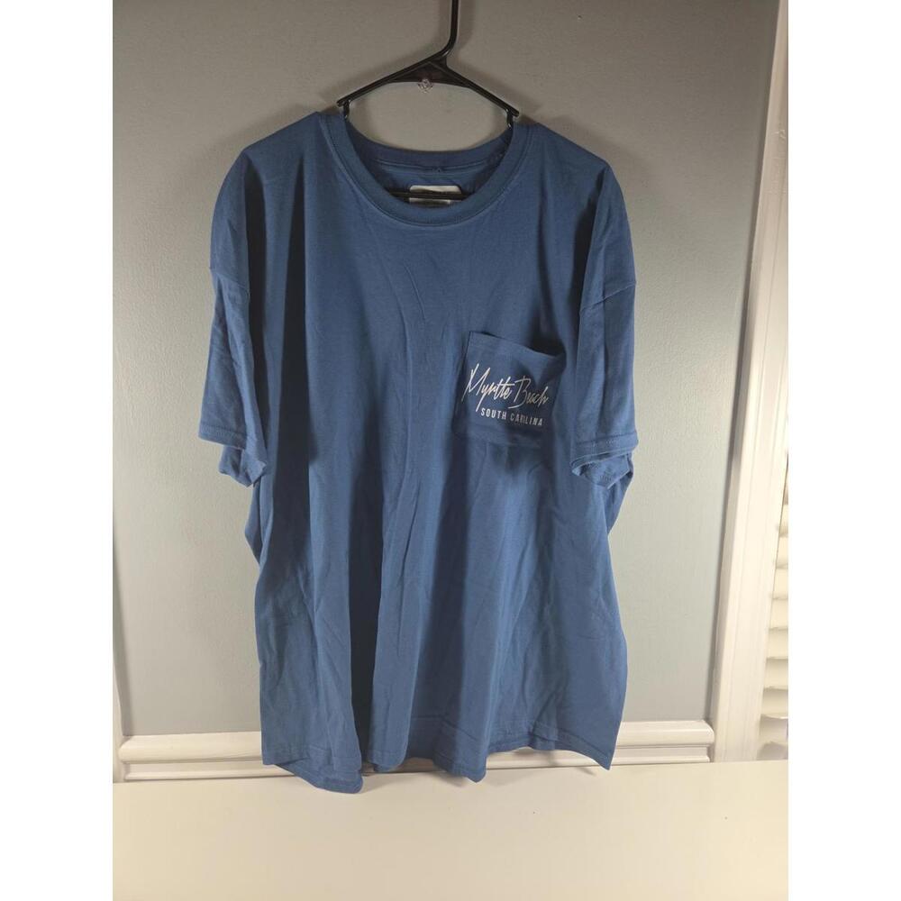 Myrtle Beach Men's Pocket T-shirt Blue 2XL NEW Vacation T-Shirt